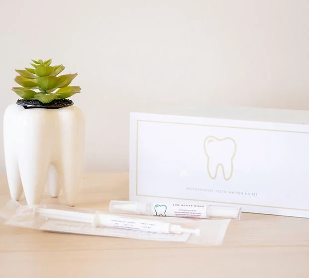 Take-Home Whitening Kit with LED light, trays and gel syringes